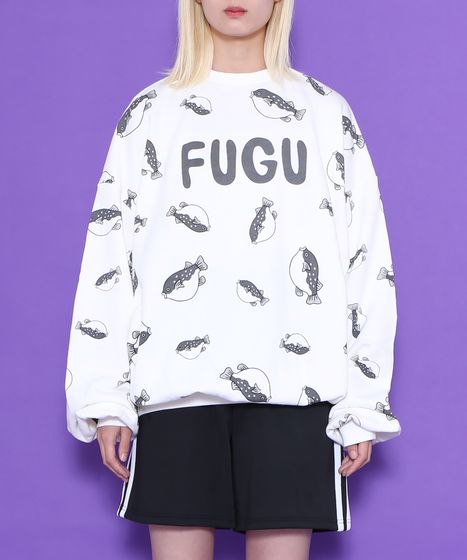 フード総柄スウェット(TOMATO RENNYU FUGU KIWI)[商品：PN18AW-018-6R