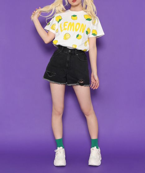 フード総柄Tシャツ(LEMON NINJIN EDAMAME)[商品：PN18SS-099-5R