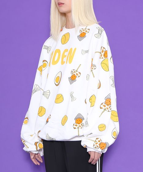 フード総柄スウェット(GYOZA SABAKAN ODEN KABOCHA)[商品：PN19AW-103