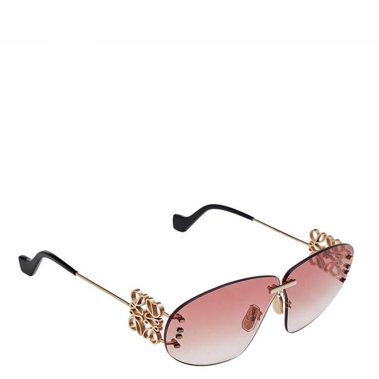 Loewe Gold Tone/ Pink Gardient LW40048U Rimless Sunglasses Loewe | TLC