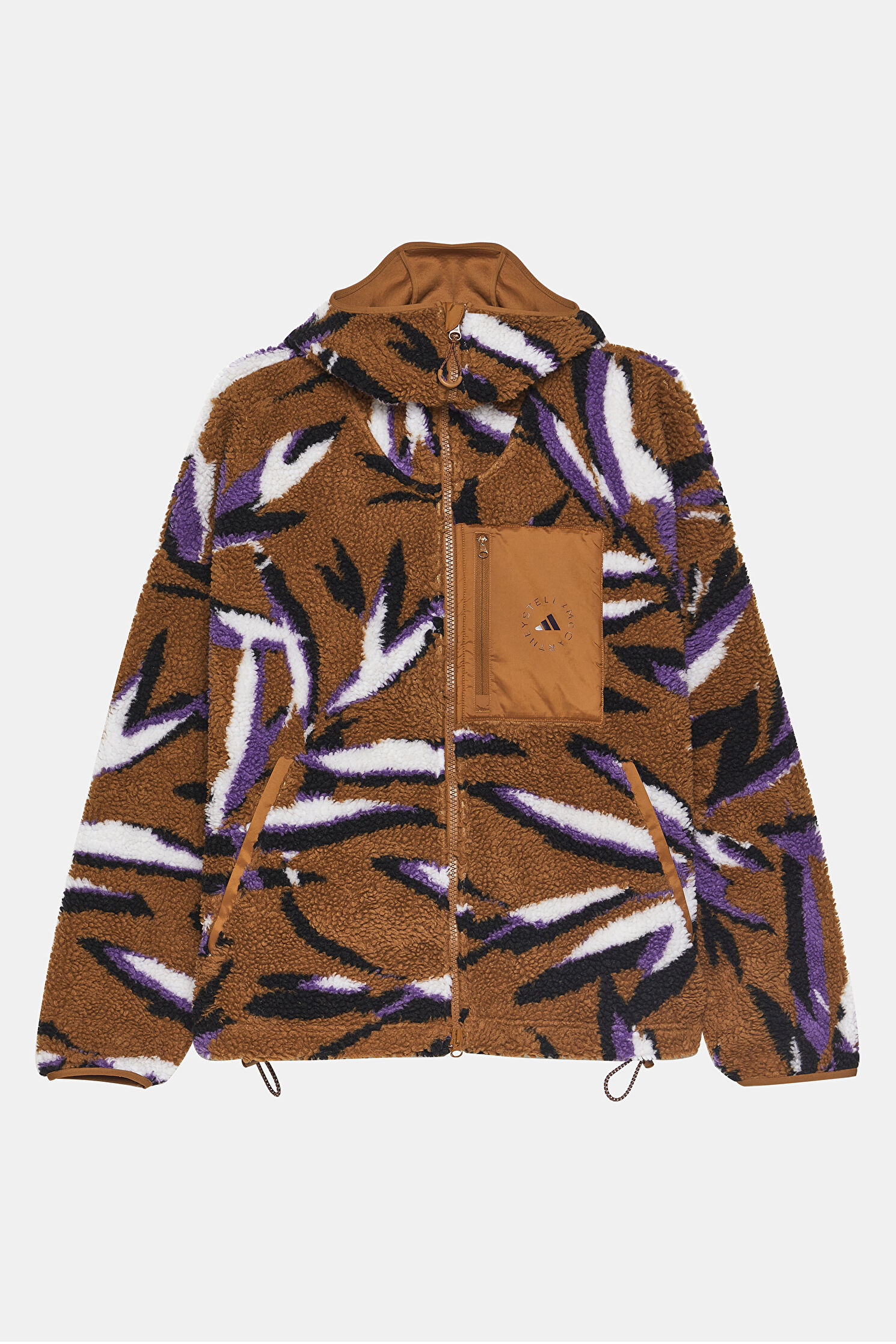 Kadın Adıdas Stella Mccartney Jaquard Fleece Koyu Kahve Mont