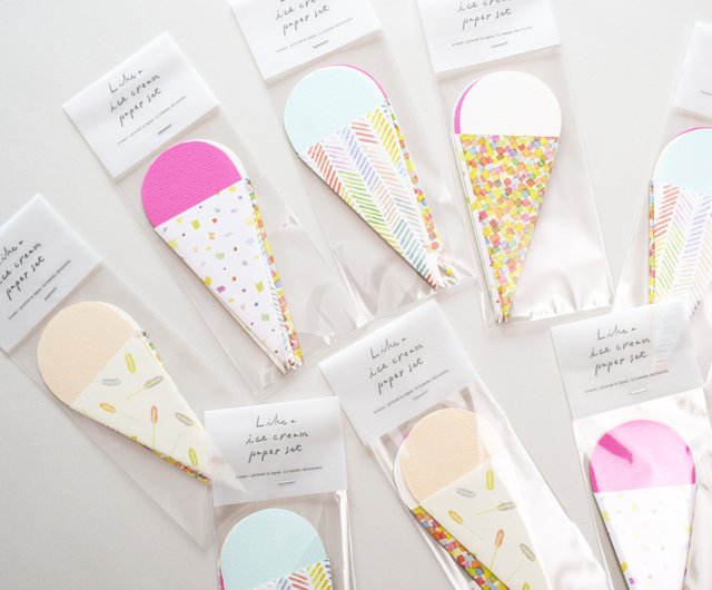 アイスクリーム型 メッセージカードセット | メッセージペーパー | 4種