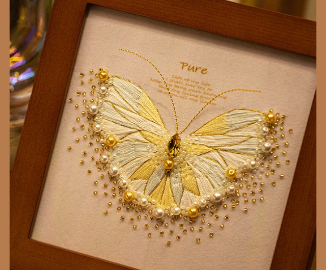 3 Dビーズ刺繍絵画手作りDIYセット蝶ビーズ刺繍額縁絵画ホームセット