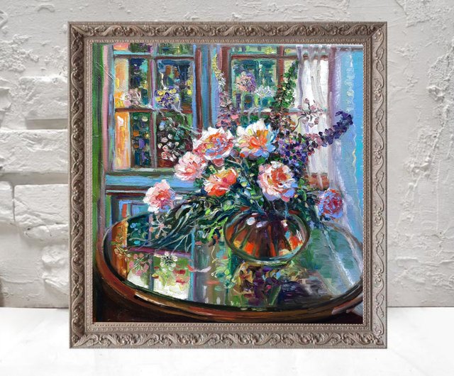 油絵 菅家令子 絵 絵画 インテリア F4-070302 花 ばら 油絵 菅家令子