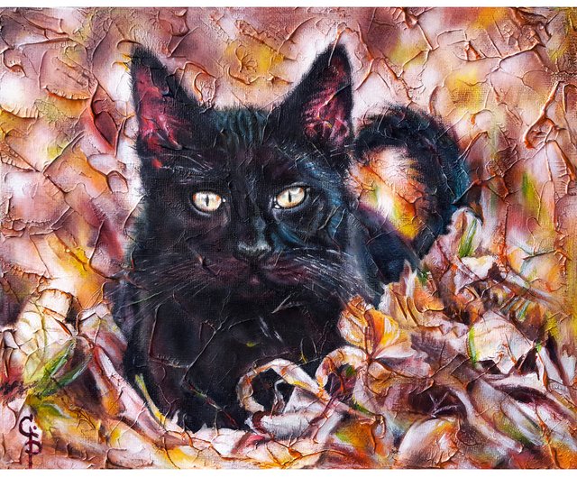 油絵 菅家令子 絵 絵画インテリア額付(黒) uF6-071119可愛い子犬と猫