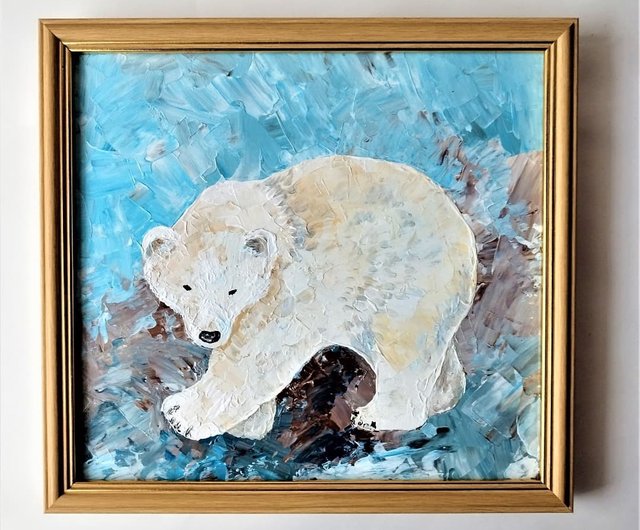 ロシア シロクマの原画, シロクマの原画, クマの絵 Artpainting - Pinkoi