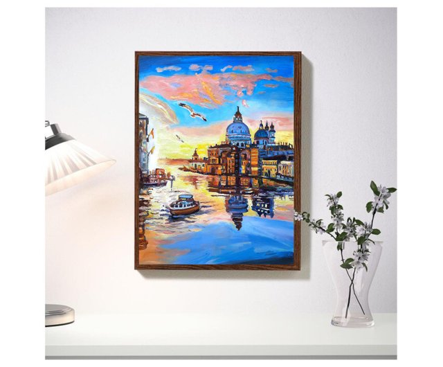 ロシア サンセットアートイタリア絵画オリジナルアート油絵壁の装飾