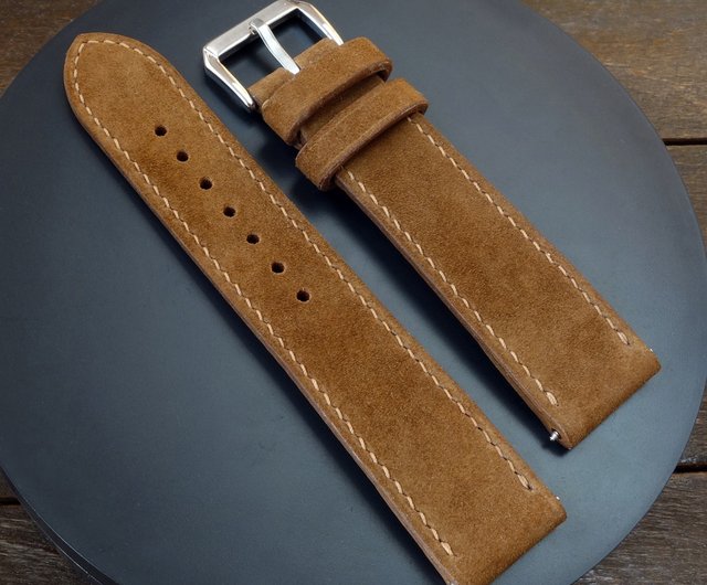 ベラルーシ ベージュ・スエード・ウォッチ・ストラップ、全サイズ