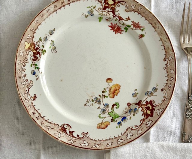 台湾 40726-希少 フランス 19世紀 クレイユモントロー 浅皿