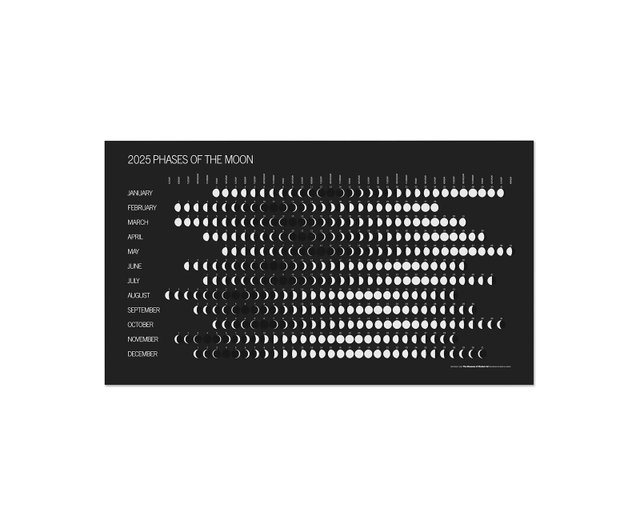 アメリカのMoMA 2025年新月満ち欠けカレンダー 一年中使える一枚の紙の