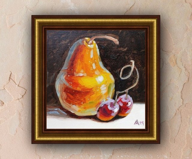 油絵 菅家令子 絵 絵画インテリア 額付(白) uF6-063004果物 ぶどう