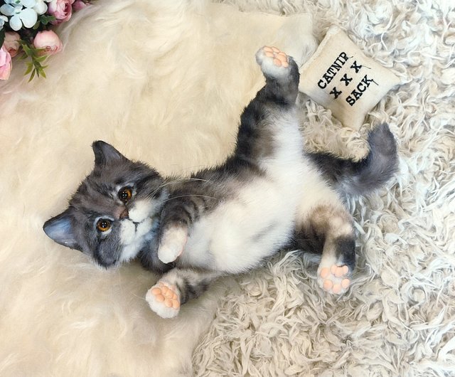 ウクライナ 子猫 リアルで美しい小さなぬいぐるみ アートドール