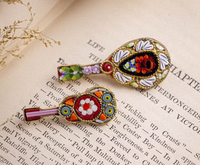 送料無料】台湾 イタリア製アンティーク、ミクロモザイクの伝統工芸