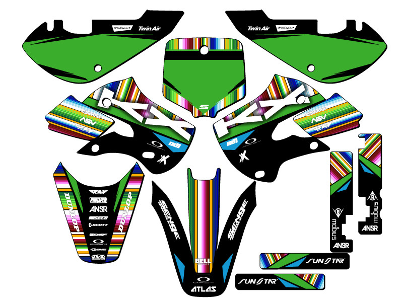 Kawasaki KX 65 Dirt Bike Graphics Kit - SERAPE | SENGE GRAPHICS INC
