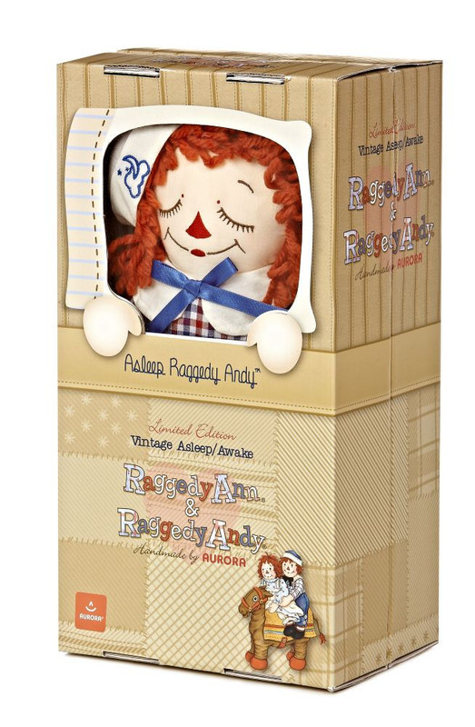 Aurora Vintage Style Raggedy Ann & Andy Awake Asleep 12