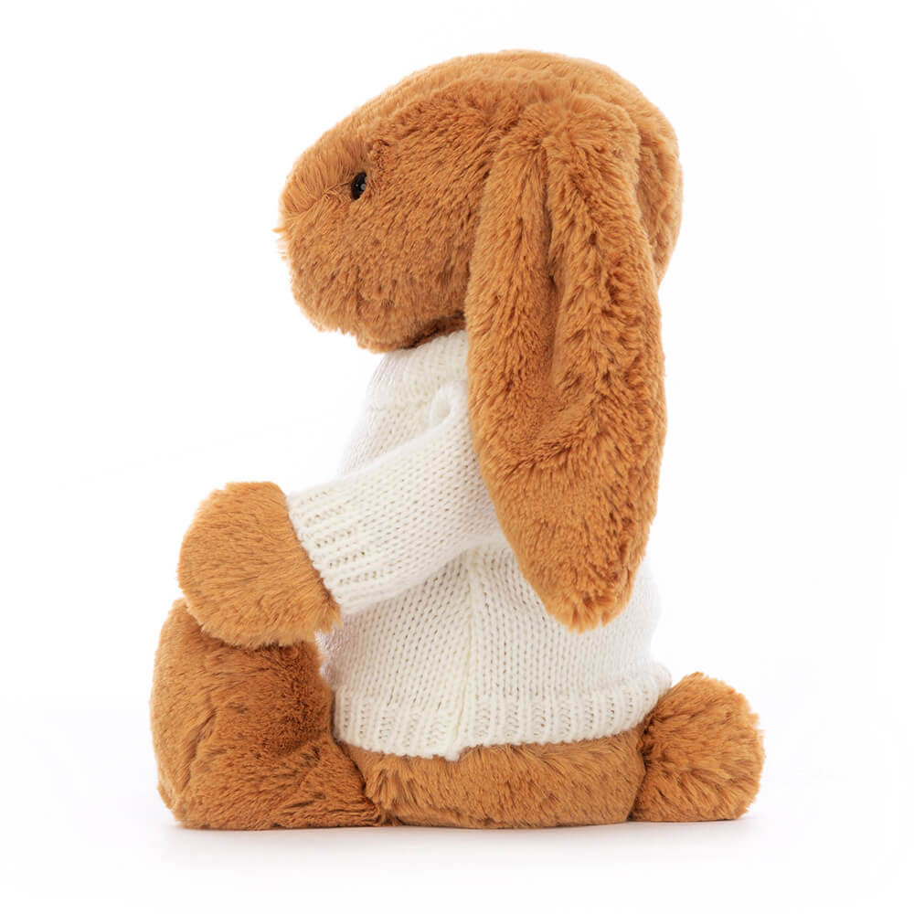 Bashful Golden Bunny with Personalized Cream Jumper - Official