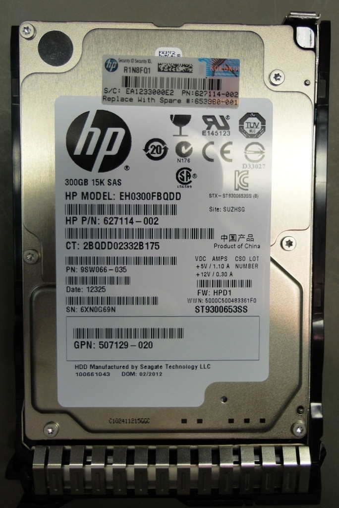 HPE 652611-B21 300GB 15kRPM 2.5inch SAS-6G SC Enterprise G8 G9 HDD