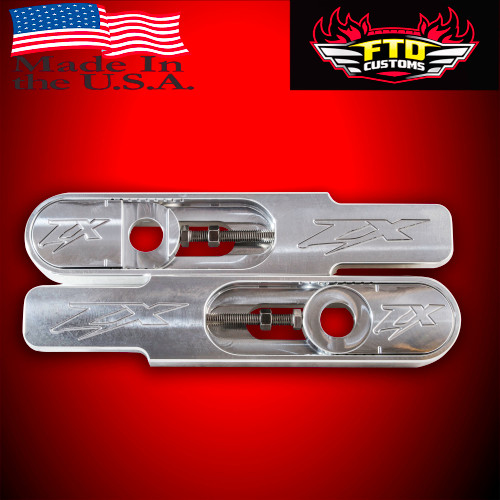 Kawasaki ZX10 Swingarm Extensions - Raw Finish - Engraved