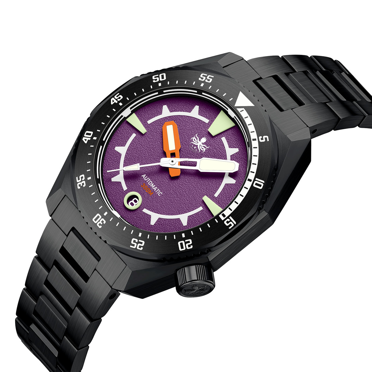 PHOIBOS Depth Hunter DLC 300M Automatic Diver Watch PY060HX Purple