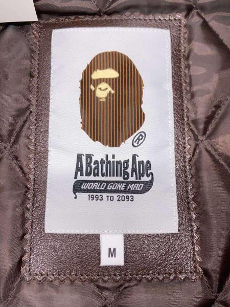A BATHING APE(アベイシングエイプ) / スタジャン/M/ウール/BRW