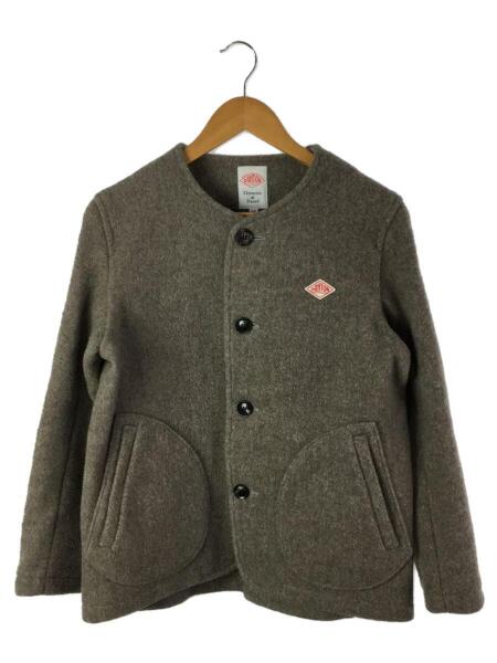 ダントン ウールコート ウールモッサ ノーカラー グレー 36 ダントン