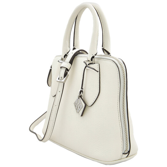 Tory Burch White Pebbled Leather Mini Swing Satchel 155619-100