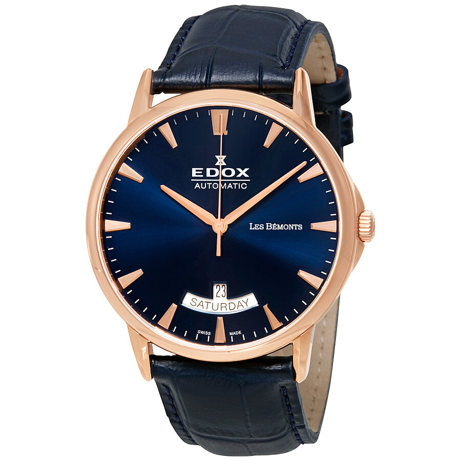 Edox Les Bemonts Blue Dial Automatic Men's Watch 83015 37R BUIR