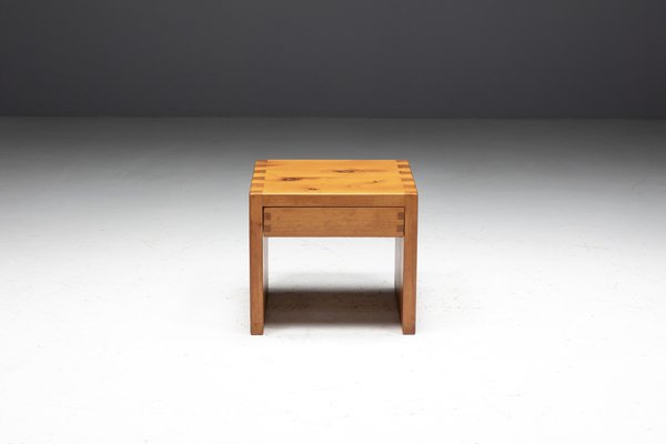 Pine Bedside Table by Charlotte Perriand, France, 1960s for sale