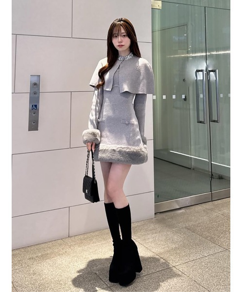 DARICH | ビジューケープニットミニワンピース - Buyee, an Online