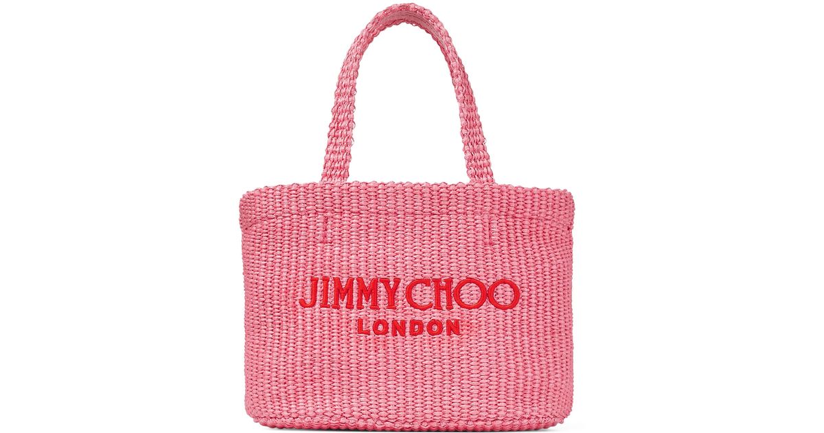 jimmy-choo-Pink-Mini-Raffia-