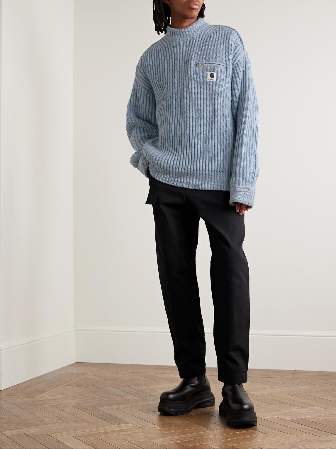 Sacai Carhartt Wip Detroit Ribbed Wool And Nylon-blend Sweater in