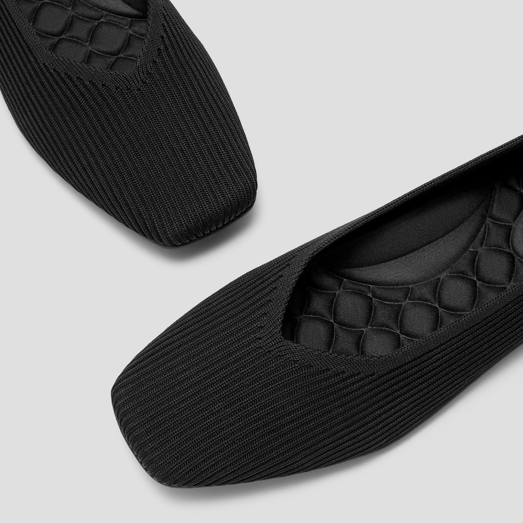 Lightweight Square-Toe V-Cut Flats (Margot™ Walker), BLACK WATER