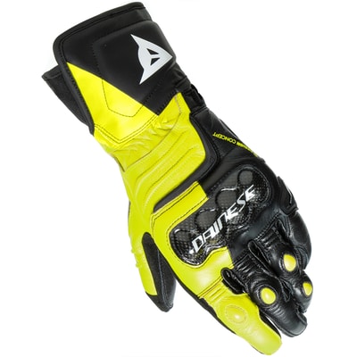 DAINESE Carbon 3 Long Black / Fluo-Yellow / White Gloves · Motocard