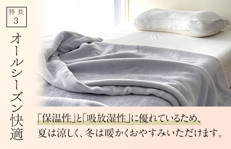 ザ・毛布「プレミアム シルク」グレー シングル 140×200cm シルク毛布