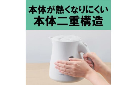 タイガー魔法瓶 蒸気レス電気ケトル PCV-A120WM マットホワイト 1.2L