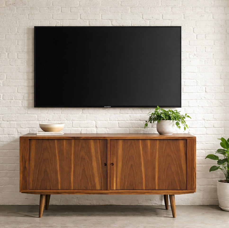 Apartment Sized Mid Century Modern WALNUT CREDENZA | Walnut