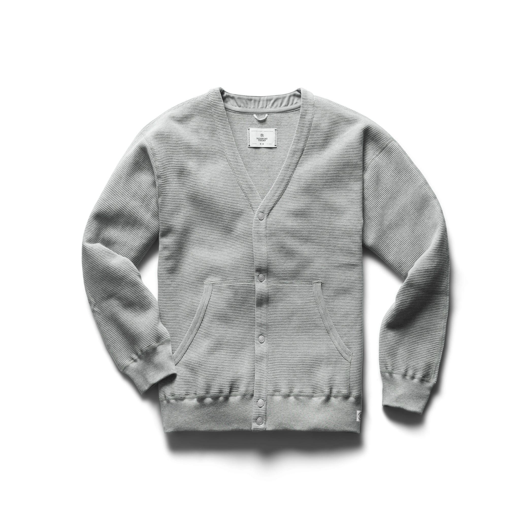 Reigning Champ - Flatback Thermal Cardigan - Heather Grey – City