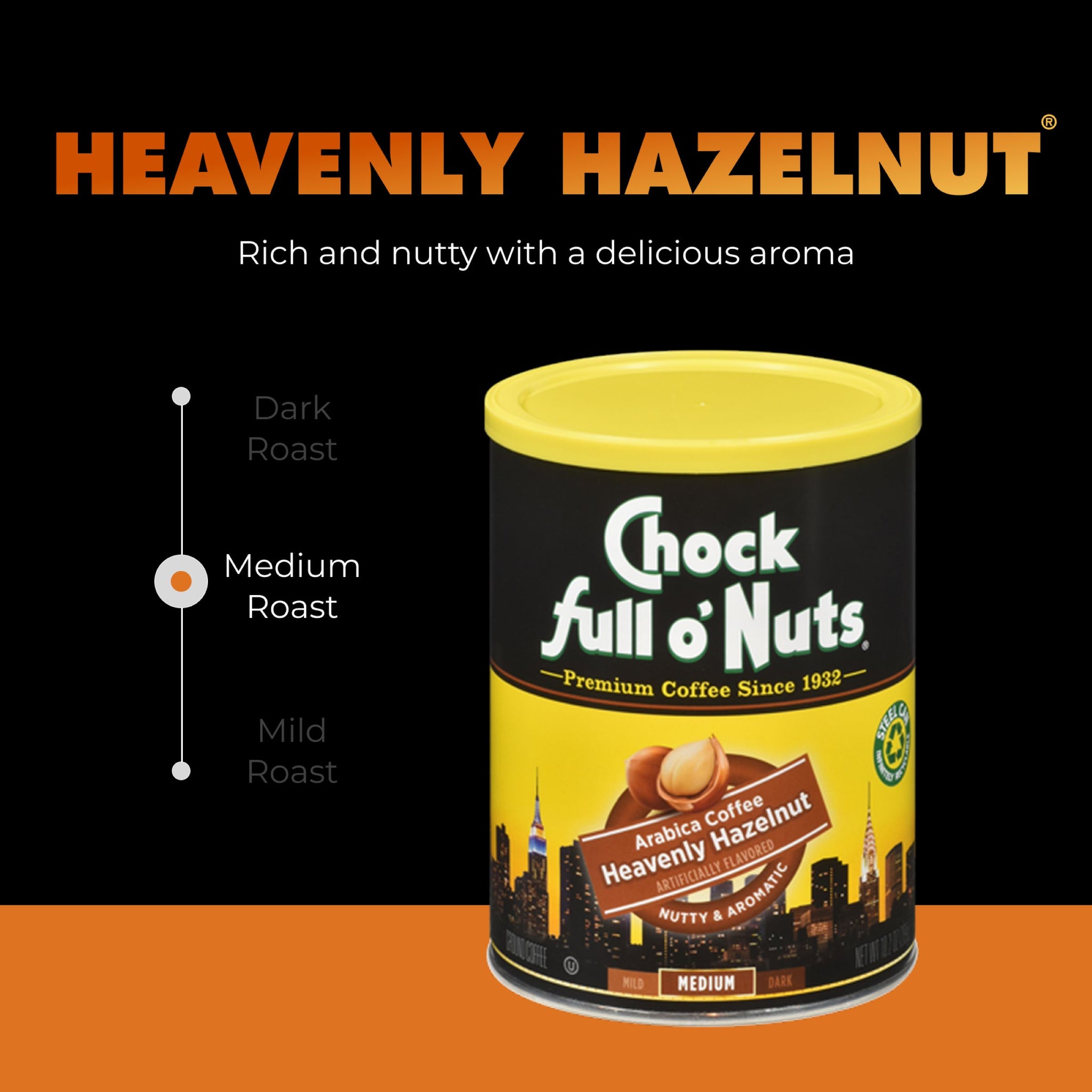 Heavenly Hazelnut - Medium - Ground – Chock full o'Nuts