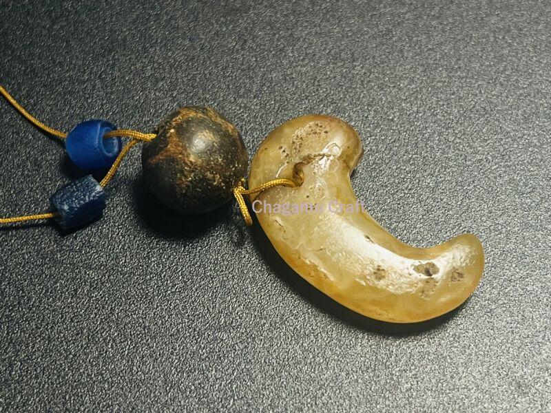 瑪瑙製勾玉・古墳時代と瑠璃玉、ミゾラムパムテック （Ancient