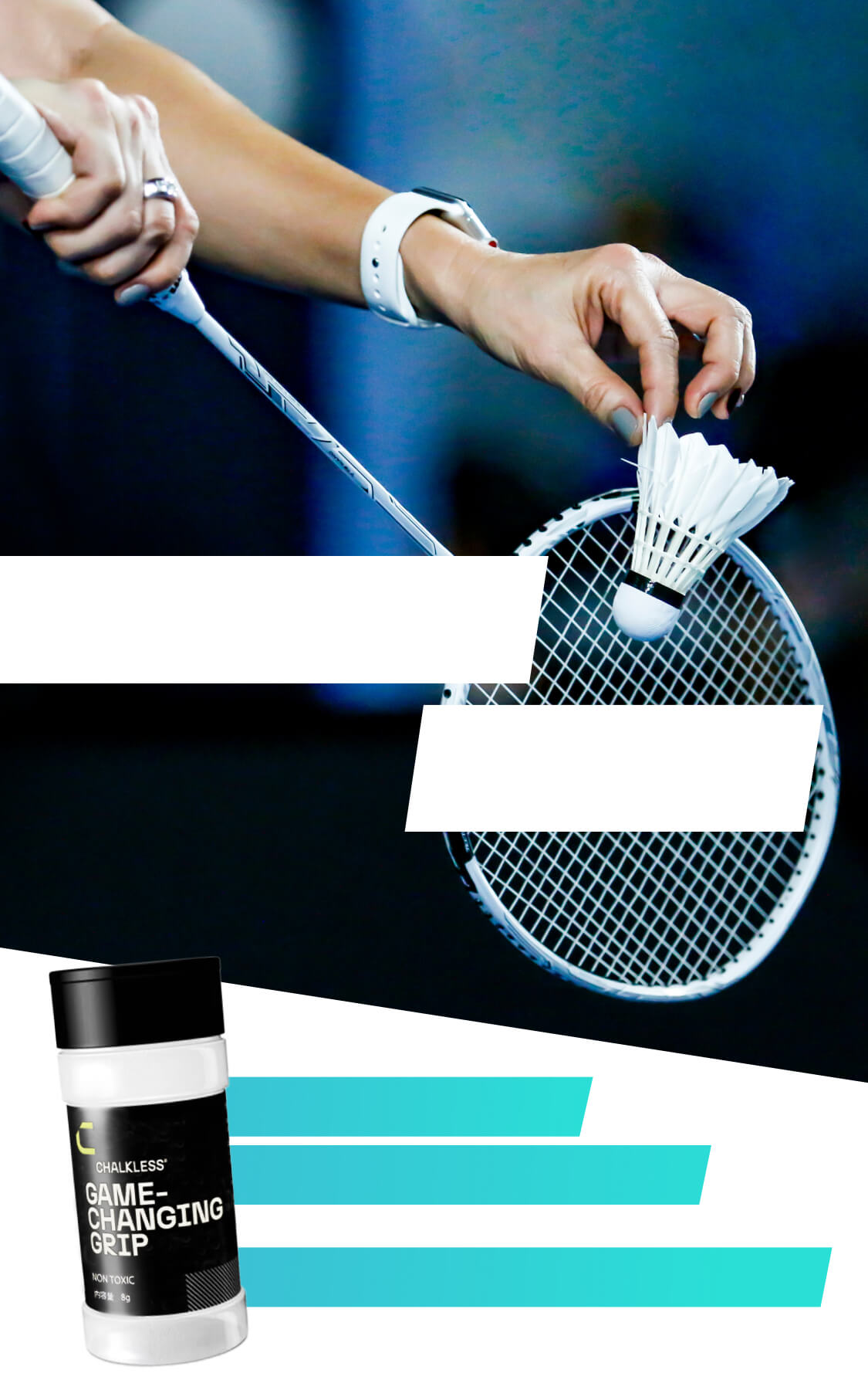 バドミントンのグリップ力が向上する | 手汗で滑らない革新的な滑り