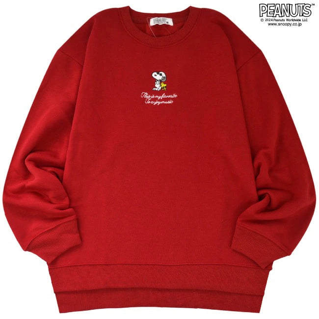 スヌーピー トレーナー トップス スウェット 長袖 刺繍 裏起毛 ジョー
