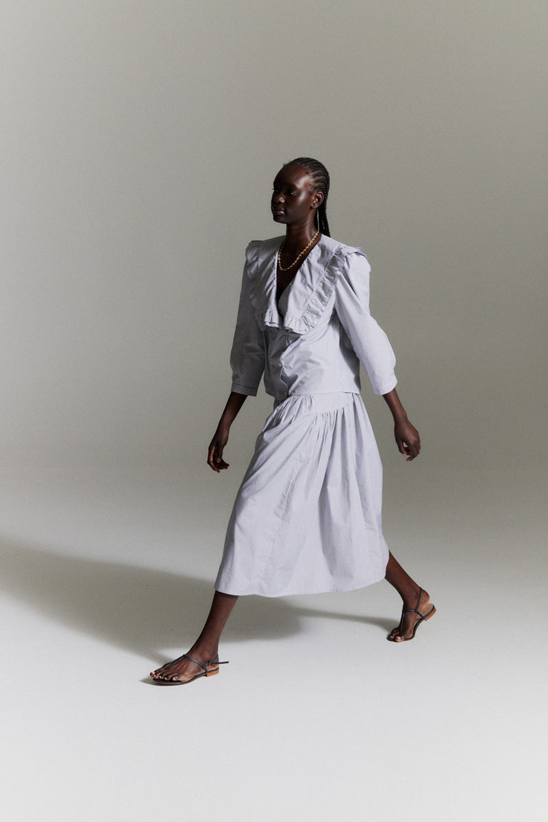 VIENNA BLOUSE — SHIRTING STRIPE – Chelsea Mak Clothing