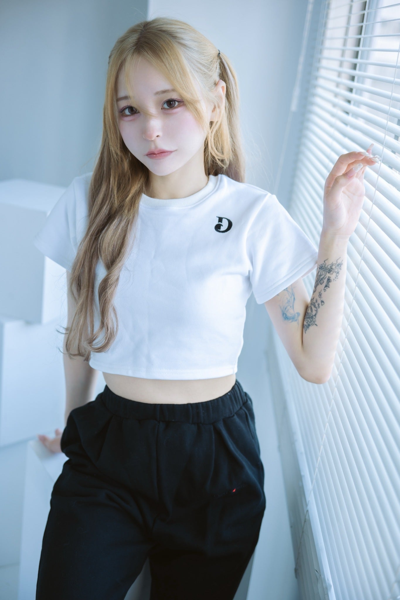 ロゴクロップドTシャツ (ホワイト)