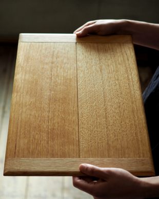 木製トレー(端ばめ折敷)2枚セット 名古路英介 作 木製トレー(端ばめ