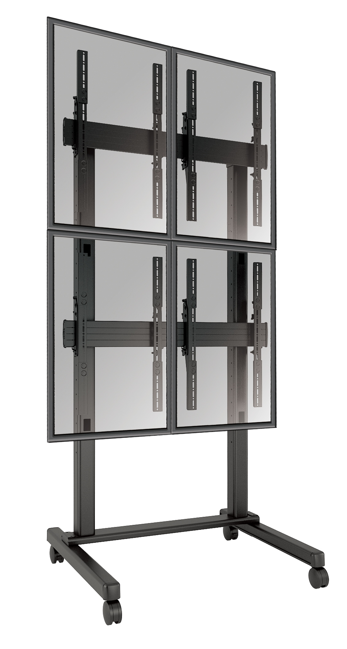 ディスプレイスタンド・マルチディスプレイタイプ・キャスター仕様 縦4