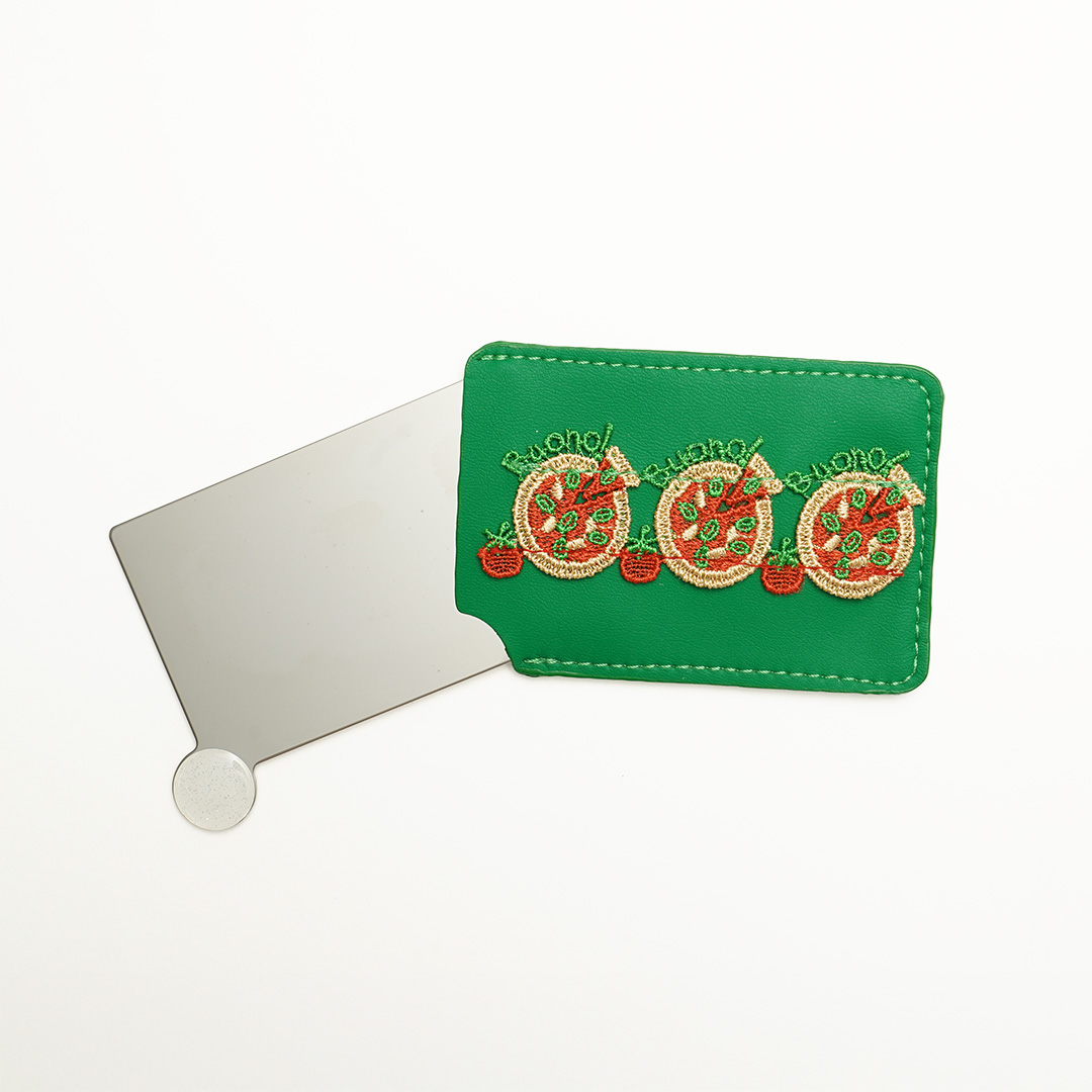 カード型ステンレスミラー／ピッツァ（グリーン） | 横浜元町 近沢レース店