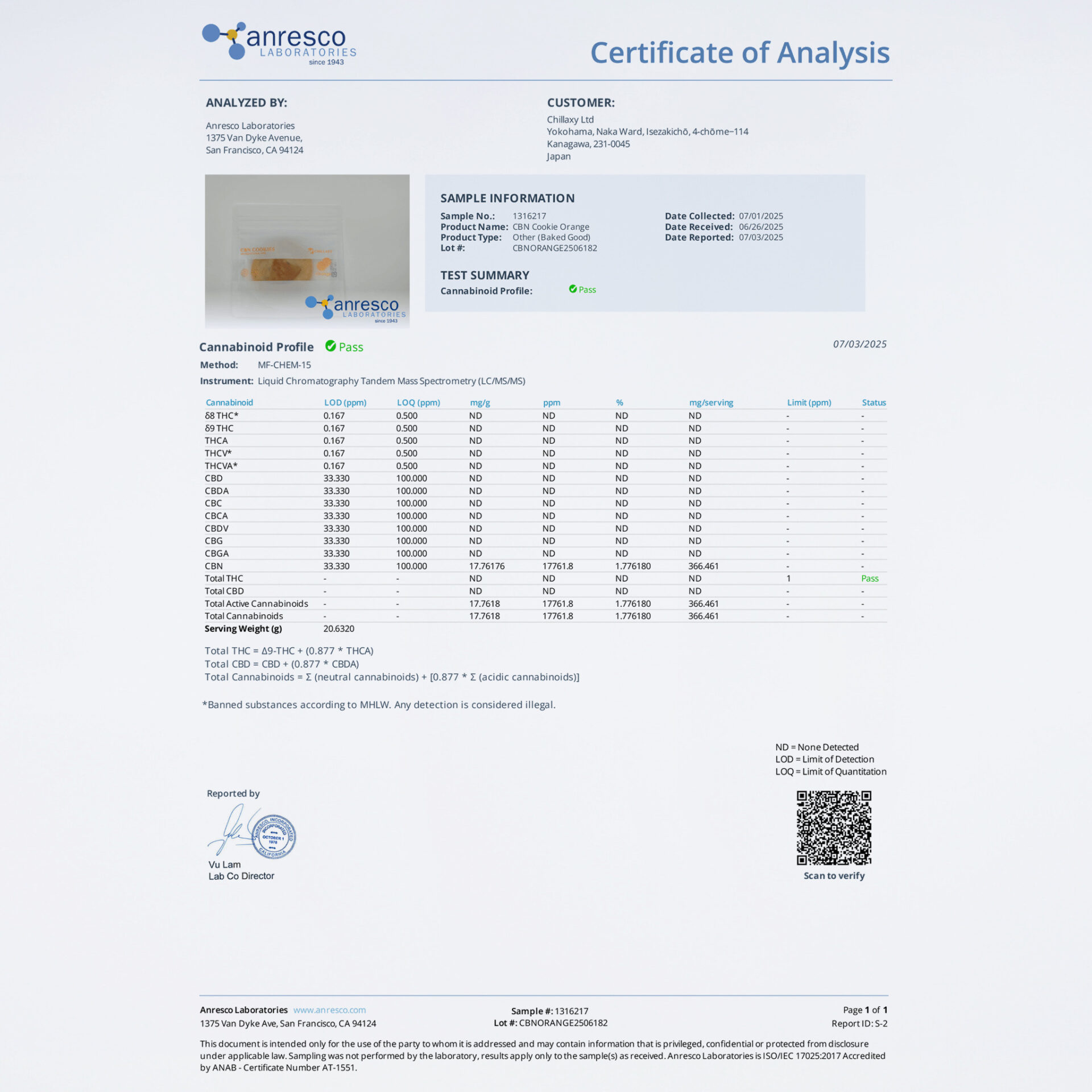 CHILLAXY CBD | CBNクッキー オレンジ味
