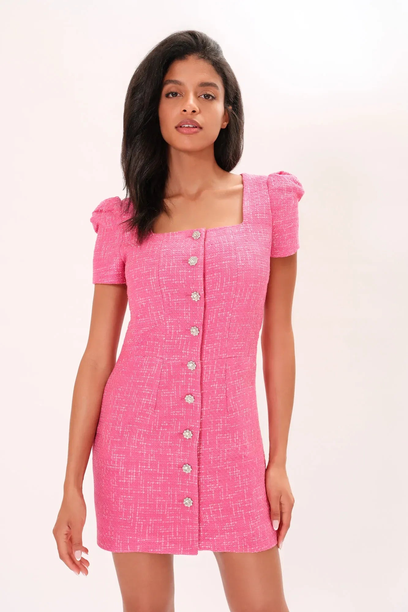 Tweed Dress | The Amelie | Fuchsia | Classic elegance mini dress