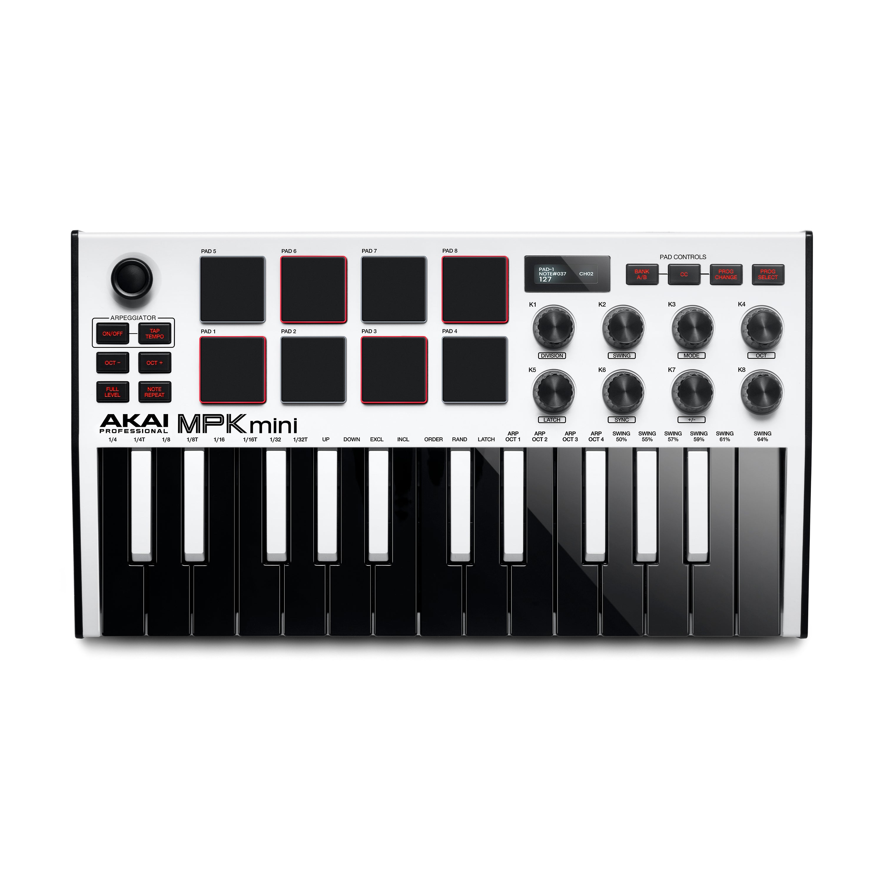 Akai MPK MINI Mk3 25-Key MIDI Keyboard Controller - White – Chuck