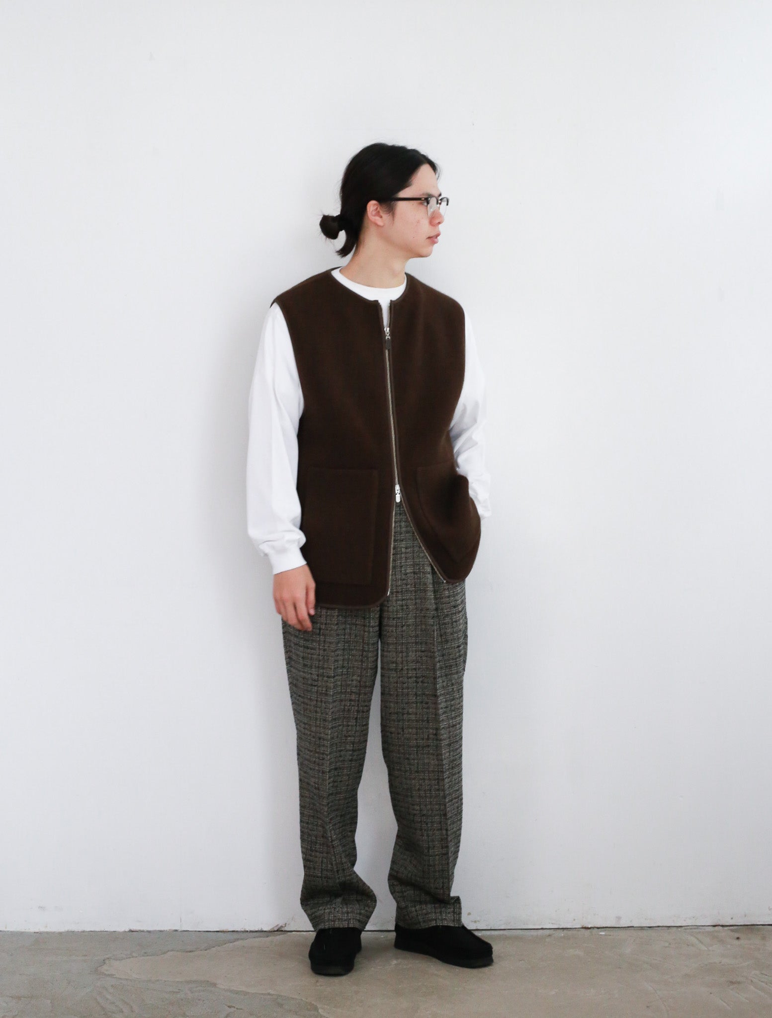 WALENODE 18.5 Micron wool Skipper knit wear / Innocent YAK Zip up
